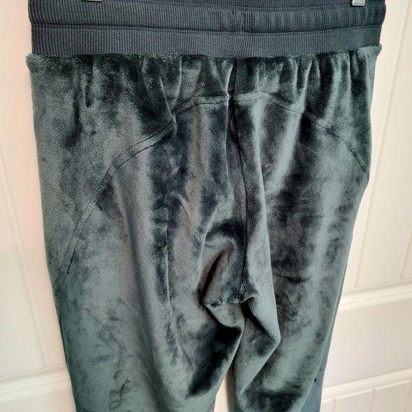 Athleta Size Small Double Cozy Karma Velour Recovery Joggers Plush Fleece Green - Picture 7 of 13
